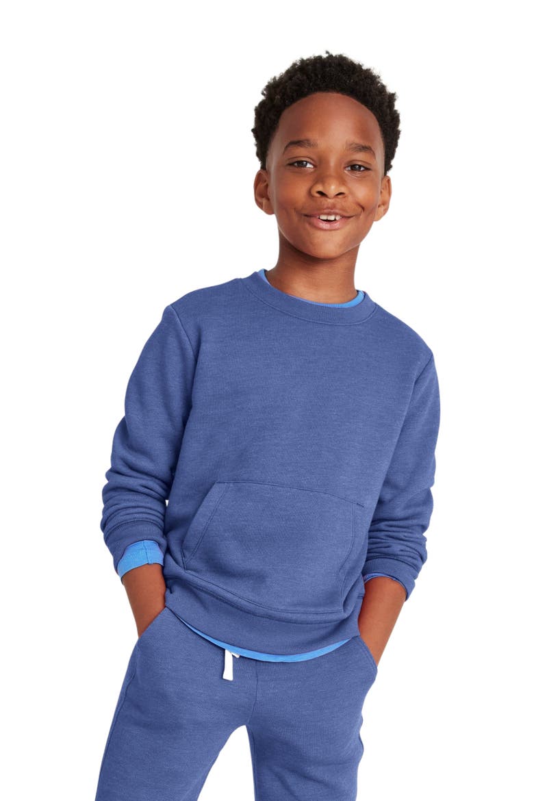 Cozy Fleece Crewneck Sweatshirt, Alternate, color, Heather Navy