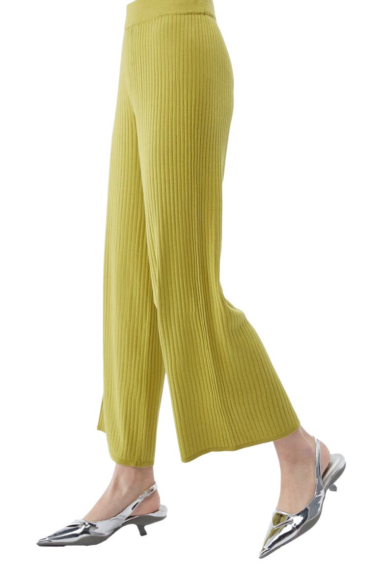 GOBI Mongolian Cashmere Rib-Knit Silk Cashmere Blend Pants, Alternate, color, Beige