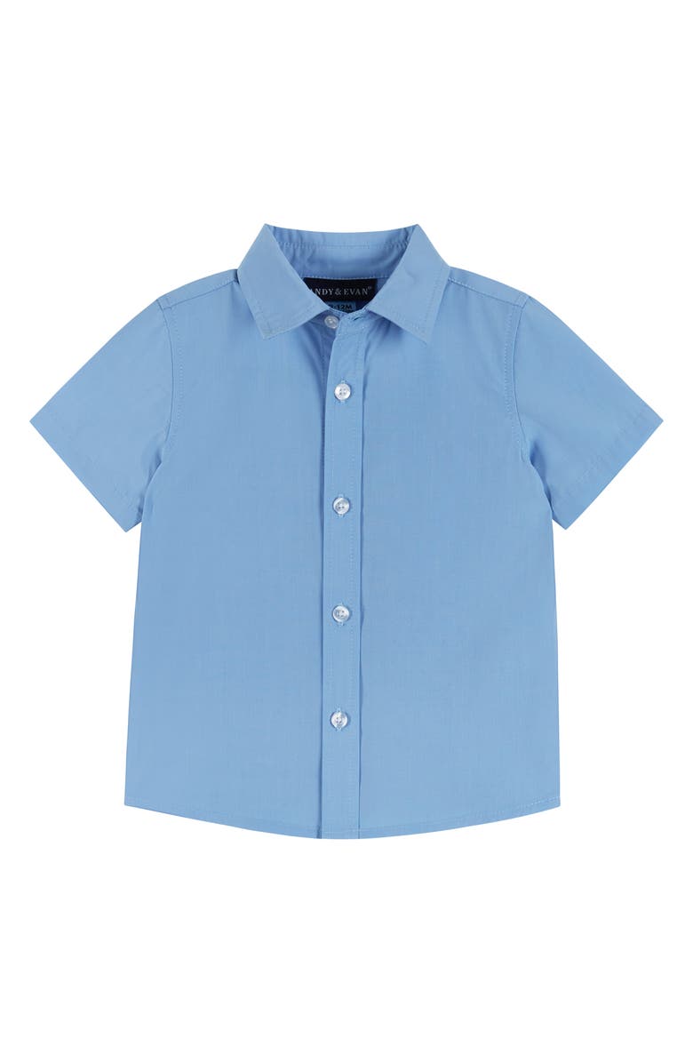 Andy & Evan Short Sleeve Button-Up Shirt, Suspenders, Bow Tie & Shorts Set, Alternate, color, 