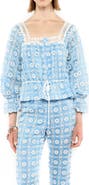 Anna Sui Lattice Lace Embroidery Top