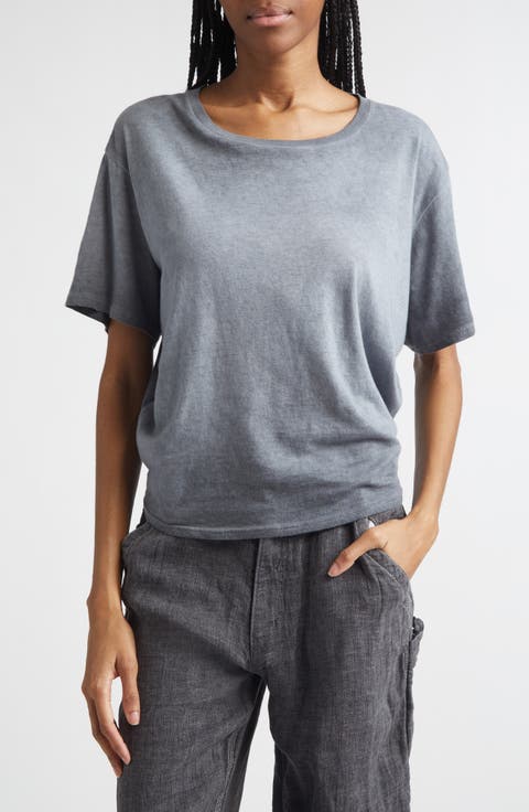 Tight Waist Cotton & Cashmere T-Shirt