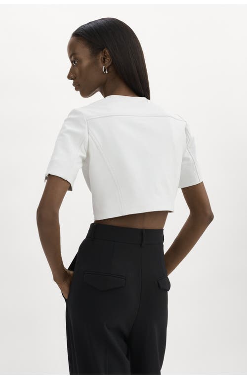Lamarque Kirsi | Cropped Biker Jacket In White