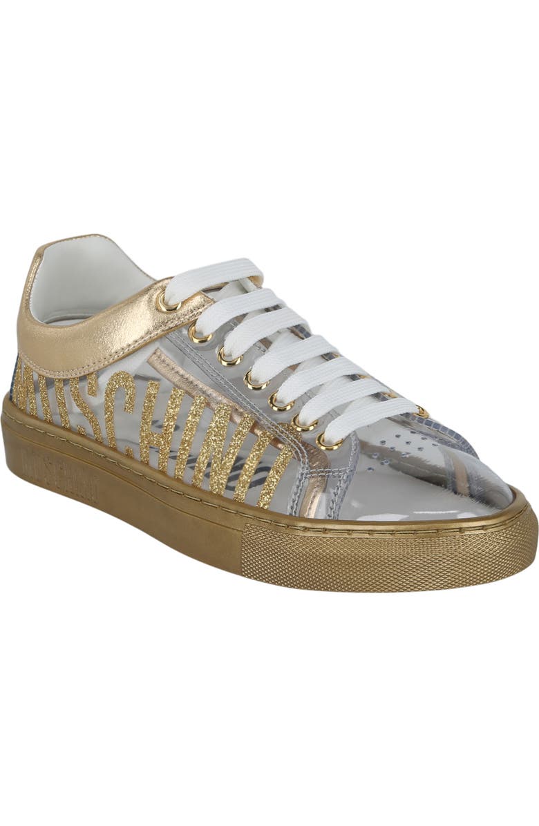 Moschino Metallic Low Top Sneaker, Main, color, Gold