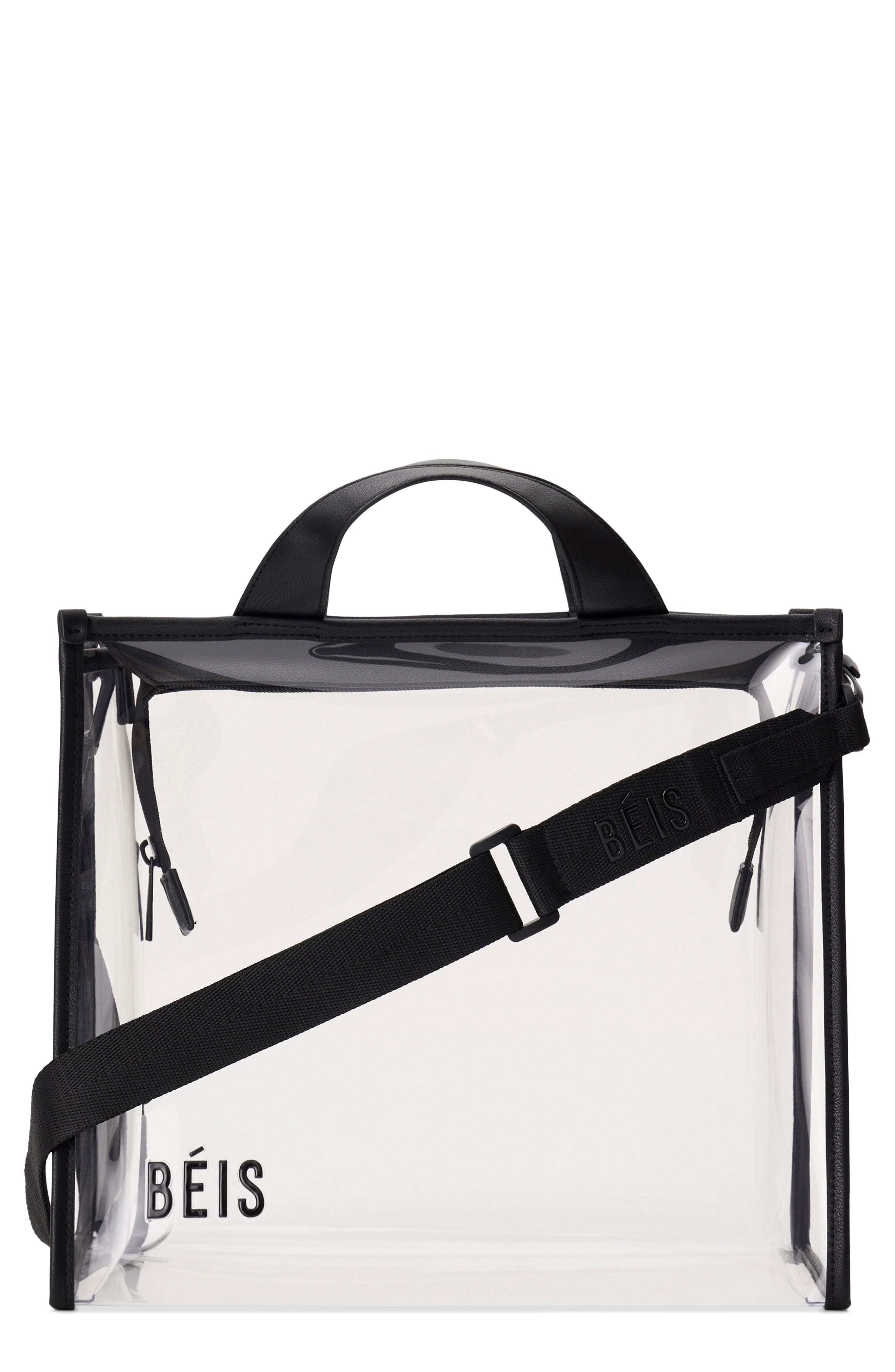 Béis The Clear Stadium Tote, Main, color, Black