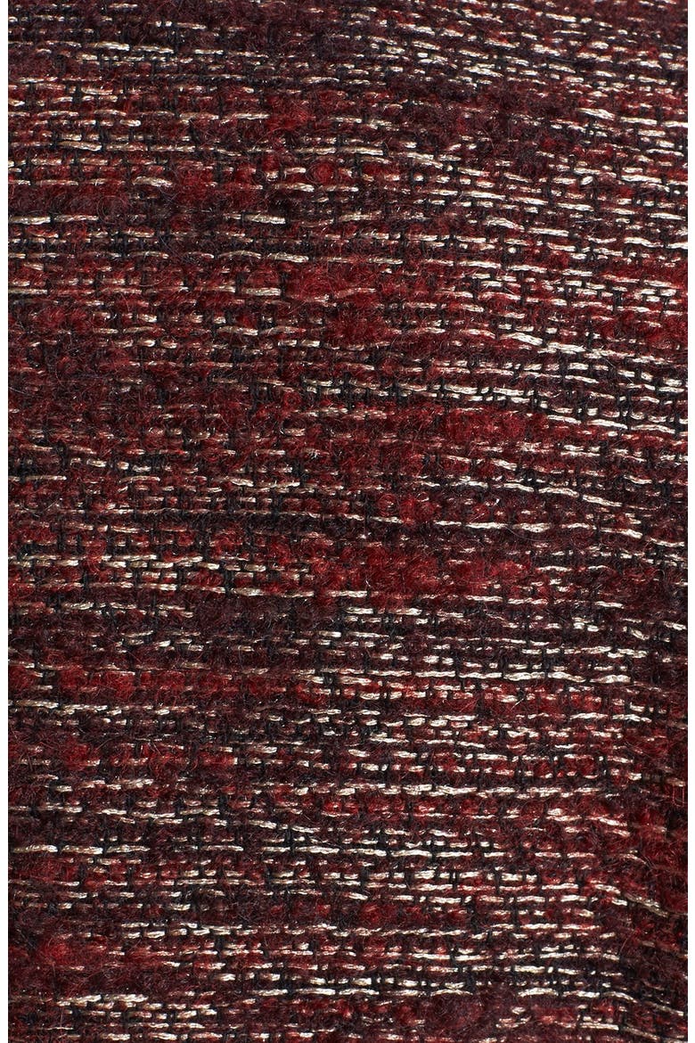 'Larch' Tweed & Leather Jacket, Alternate, color, BURGUNDY- BLACK COMBO