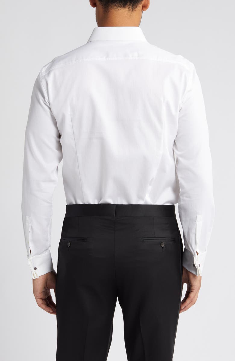 BOSS Hank Slim Fit Tuxedo Shirt, Alternate, color, Wht