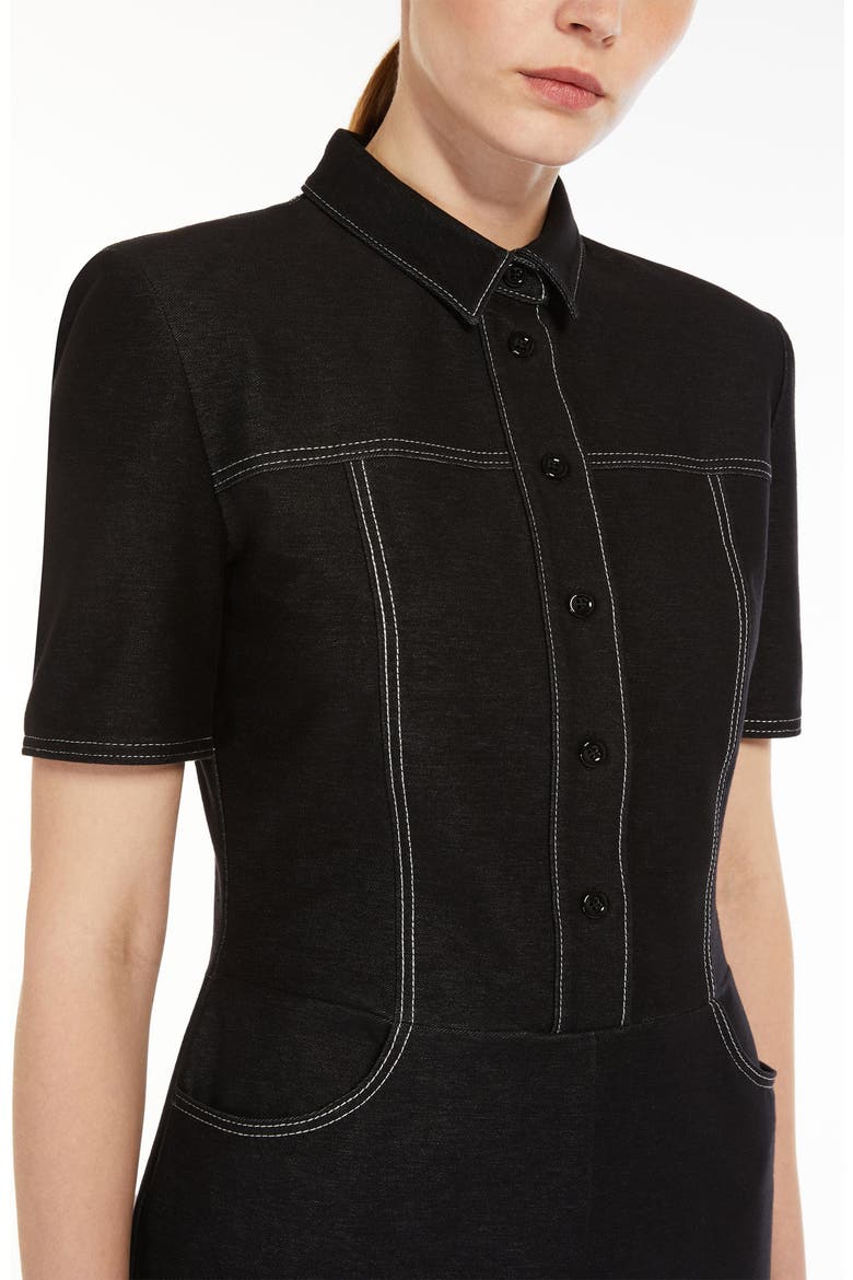 Faro Jersey Shirtdress, Alternate, color, BLACK
