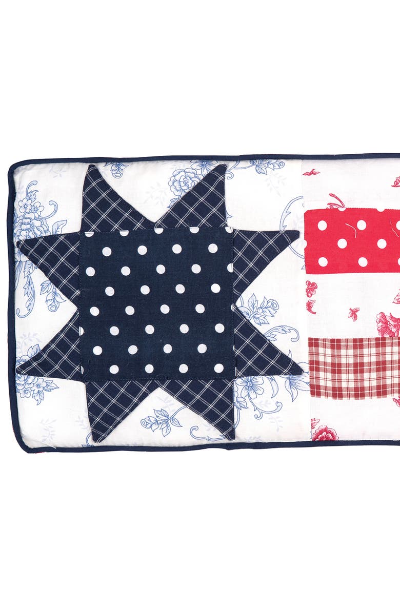 Gallerie II Patriotic Quilted Star Patchwork Accent Pillow, 10" x 24", Alternate, color, Red