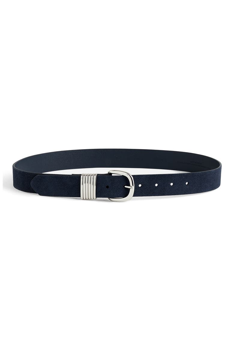 Multi Keeper Suede Belt, Main, color, DEEP INDIGO