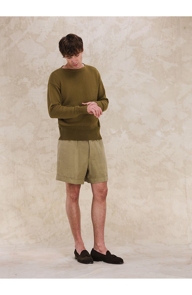 Fortela Bedford Linen Bermuda, Alternate, color, Oil