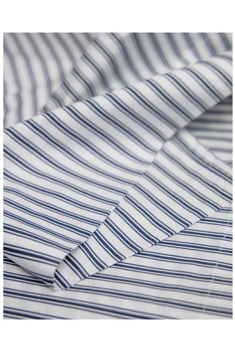 French Ticking Cotton Percale Duvet Cover & Shams Set, Alternate, color, NAVY