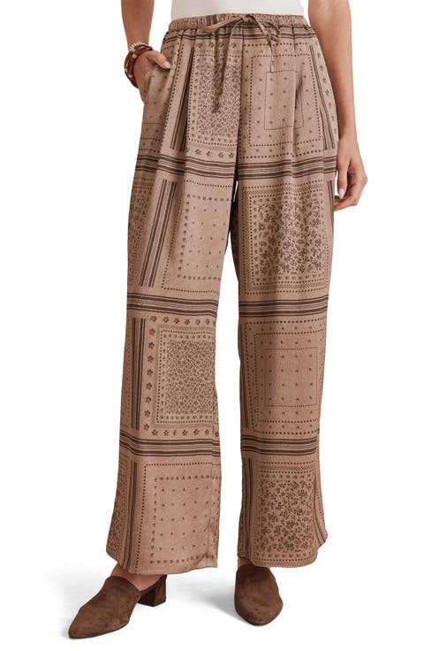 Valerie Print Tie Waist Wide Leg Pants
