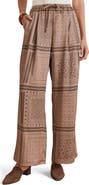 Splendid Valerie Print Tie Waist Wide Leg Pants
