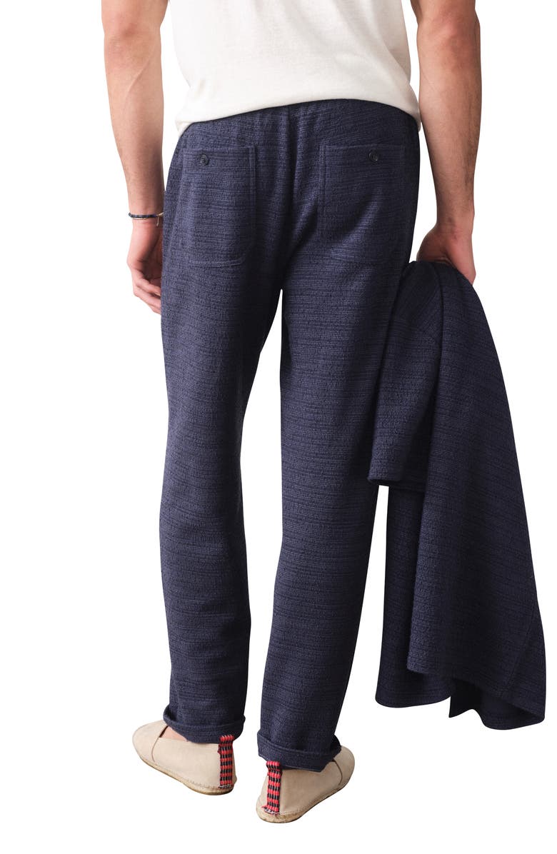 Marine Layer Hugo Cotton Bouclé Drawstring Pants, Alternate, color, Navy