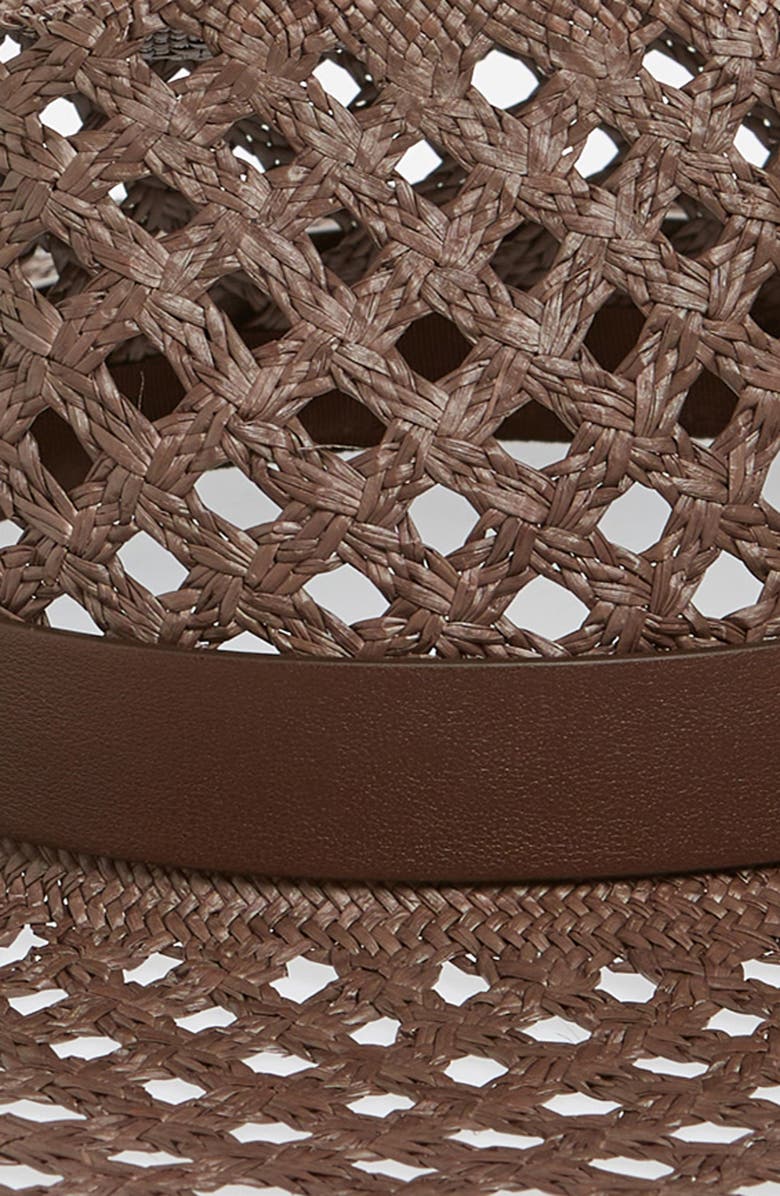 Valentino Garavani V Signature Straw Fedora, Alternate, color, Kg8 Fondant/ Fondant