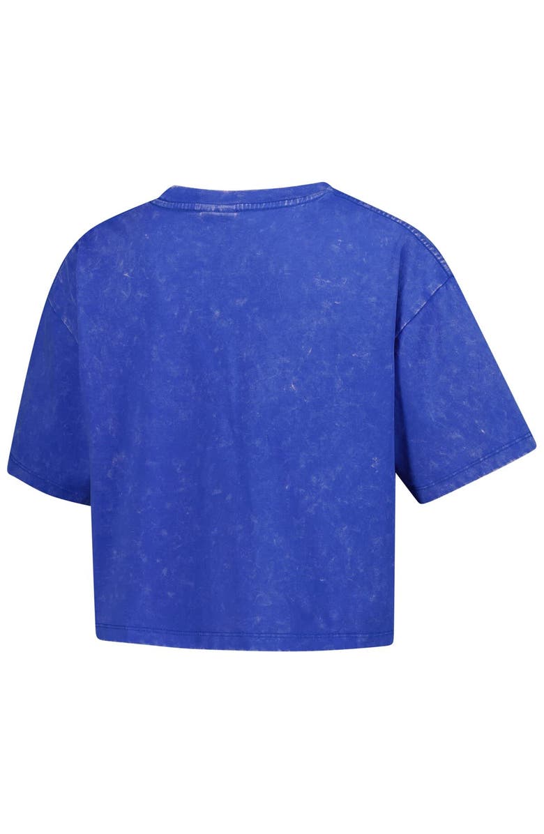 New Era Women's New Era Blue Detroit Lions Cropped Boxy Sport Classics Mineral Wash T-Shirt, Alternate, color, Blue