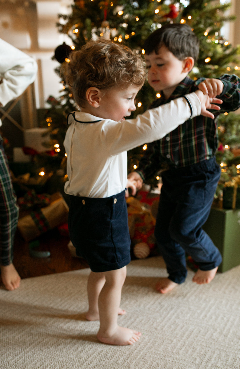 Little Paper Kids Shepherd Button-On Set, Alternate, color, Winter Ivory & Midnight Navy