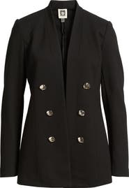 Anne Klein Shawl Collar Faux Double Breasted Jacket