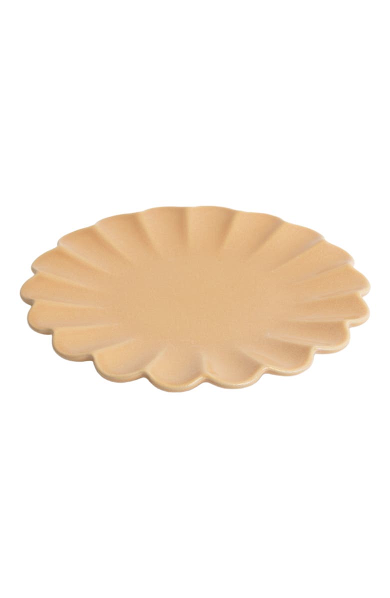 LEMIEUX ET CIE Dhalia Stoneware 4-Piece Salad Plate Set, Main, color, Camel