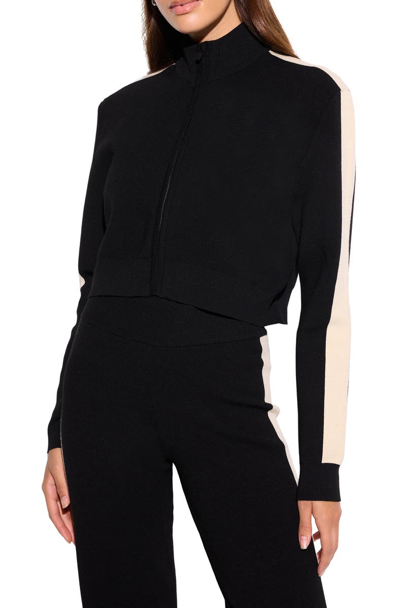 Spiritual Gangster Marlow Crop Zip-Up Sweatshirt, Main, color, Black