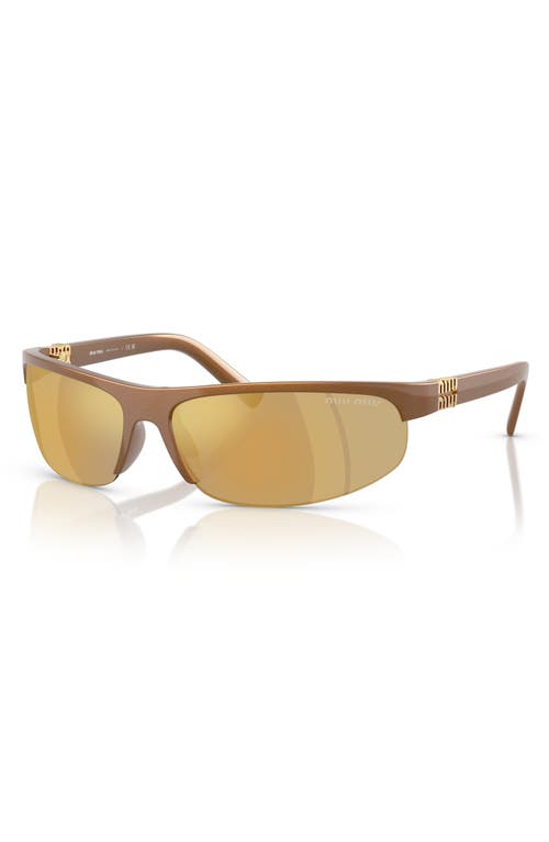 Miu Miu A02s Semi-rimless Oval Plastic Sunglasses In Brown