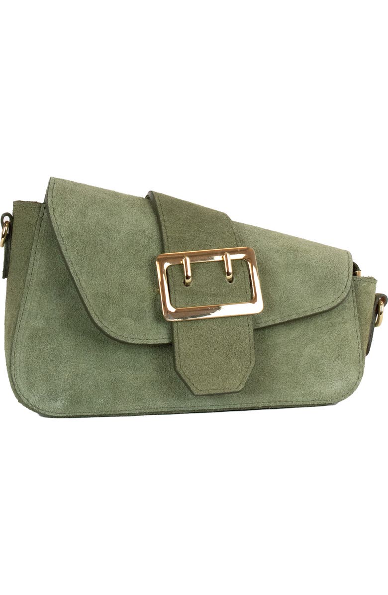 Persaman New York Cleo Suede Shoulder Bag, Main, color, Green