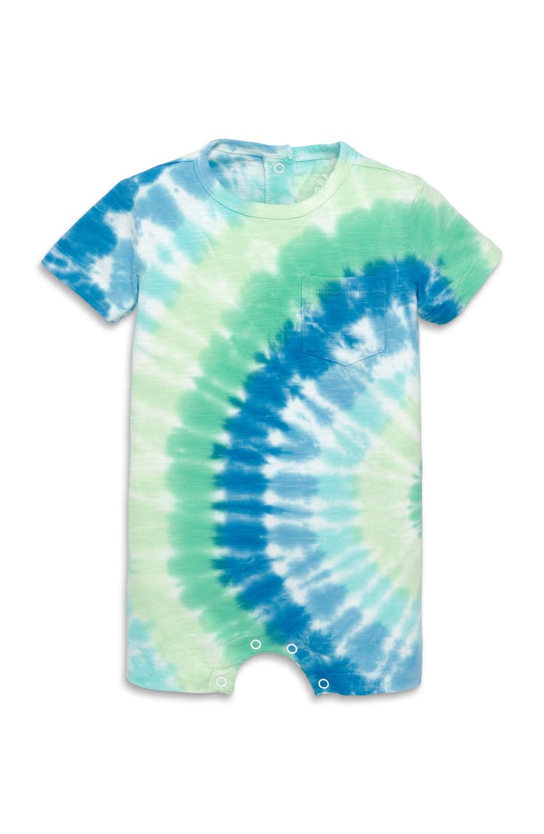 Primary Baby Pocket Shortie In Tie-Dye, Alternate, color, Cool Tie Dye Spiral