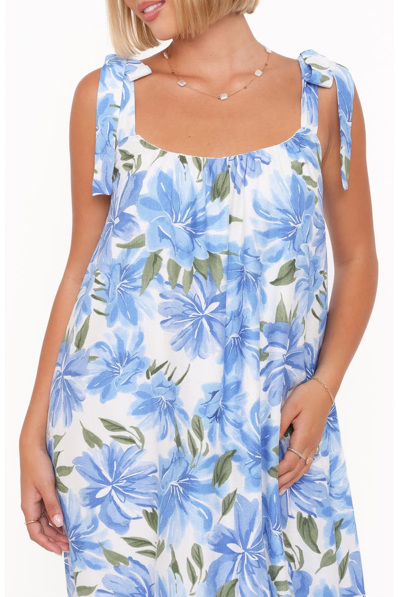 Amber Floral Print Maxi Dress, Alternate, color, BLUE FLORAL
