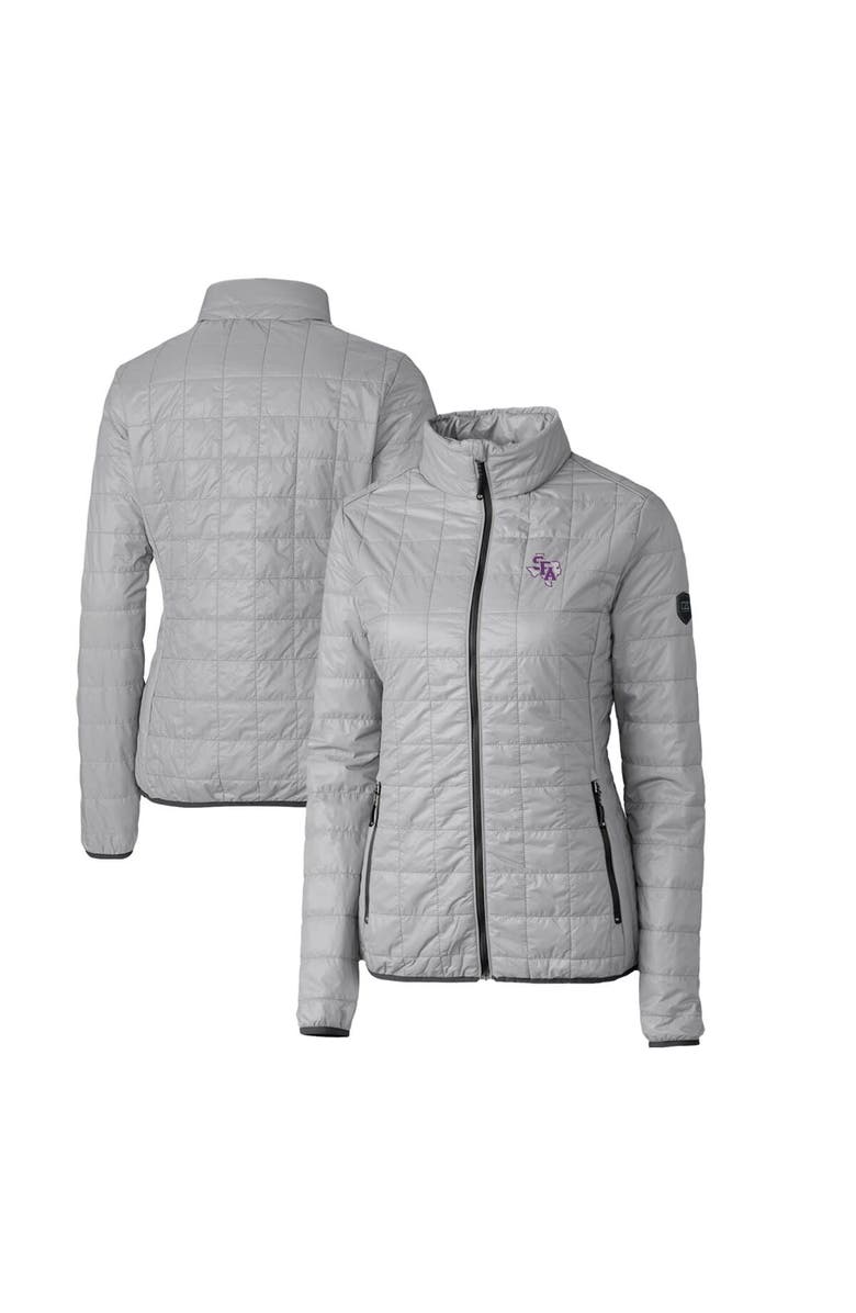 Cutter & Buck Women's Cutter & Buck Gray Stephen F Austin Lumberjacks Rainier Eco Insulated Puffer Full-Zip Jacket, Alternate, color,