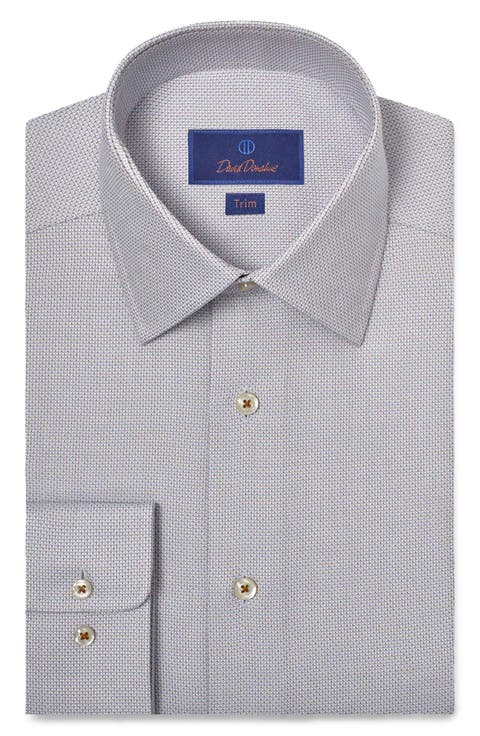 Trim Fit Micro Dobby Dress Shirt