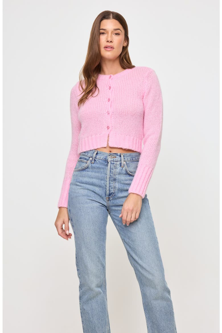 Brynn Cropped Cardigan, Alternate, color, ROSEWATER