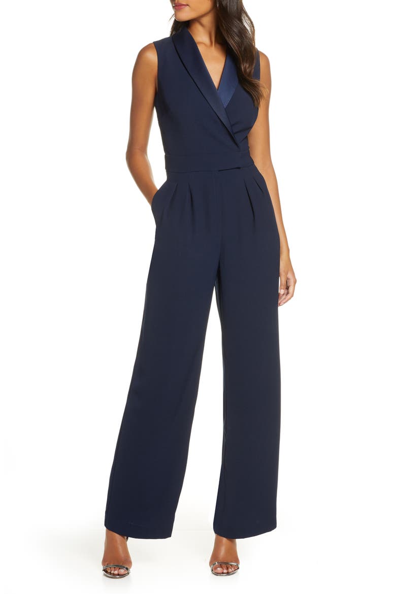 Wrap Jumpsuit, Main, color, NAVY