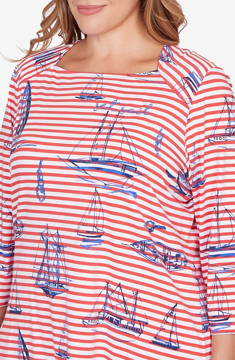 RUBY RD Printed Cotton Jersey Top, Alternate, color, 