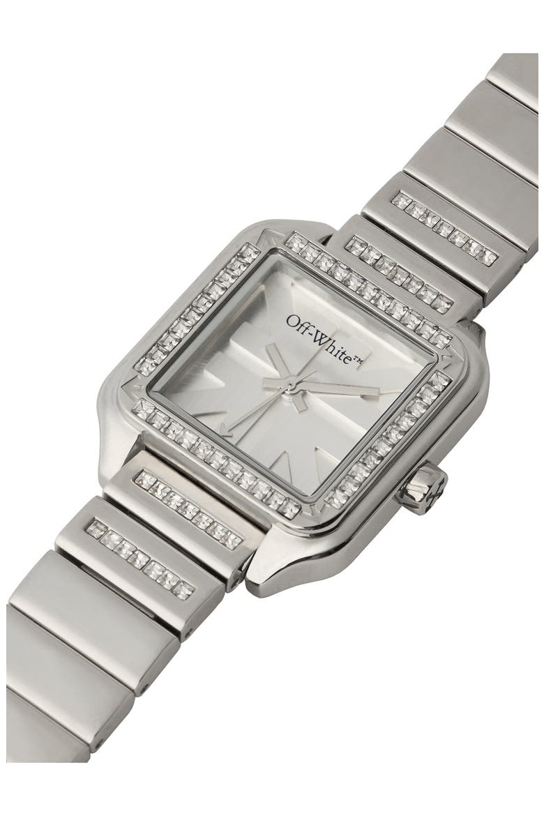 After Hours Crystal Bracelet Watch, 26.5mm x 33mm, Alternate, color, STAINLESS STEEL