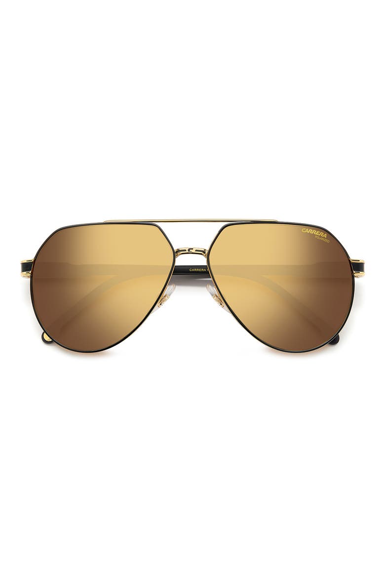 1067/S 62mm Polarized Navigator Aviator Sunglasses, Alternate, color, MATTE BLACK GOLD