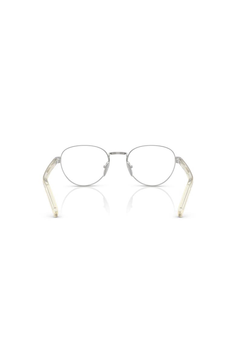 Prada 49mm Round optical glasses, Alternate, color, Silver