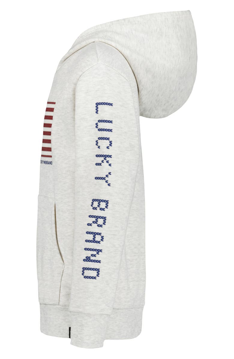 Lucky Brand Kids' USA Fair Isle Hoodie, Alternate, color, Oatmeal Heather