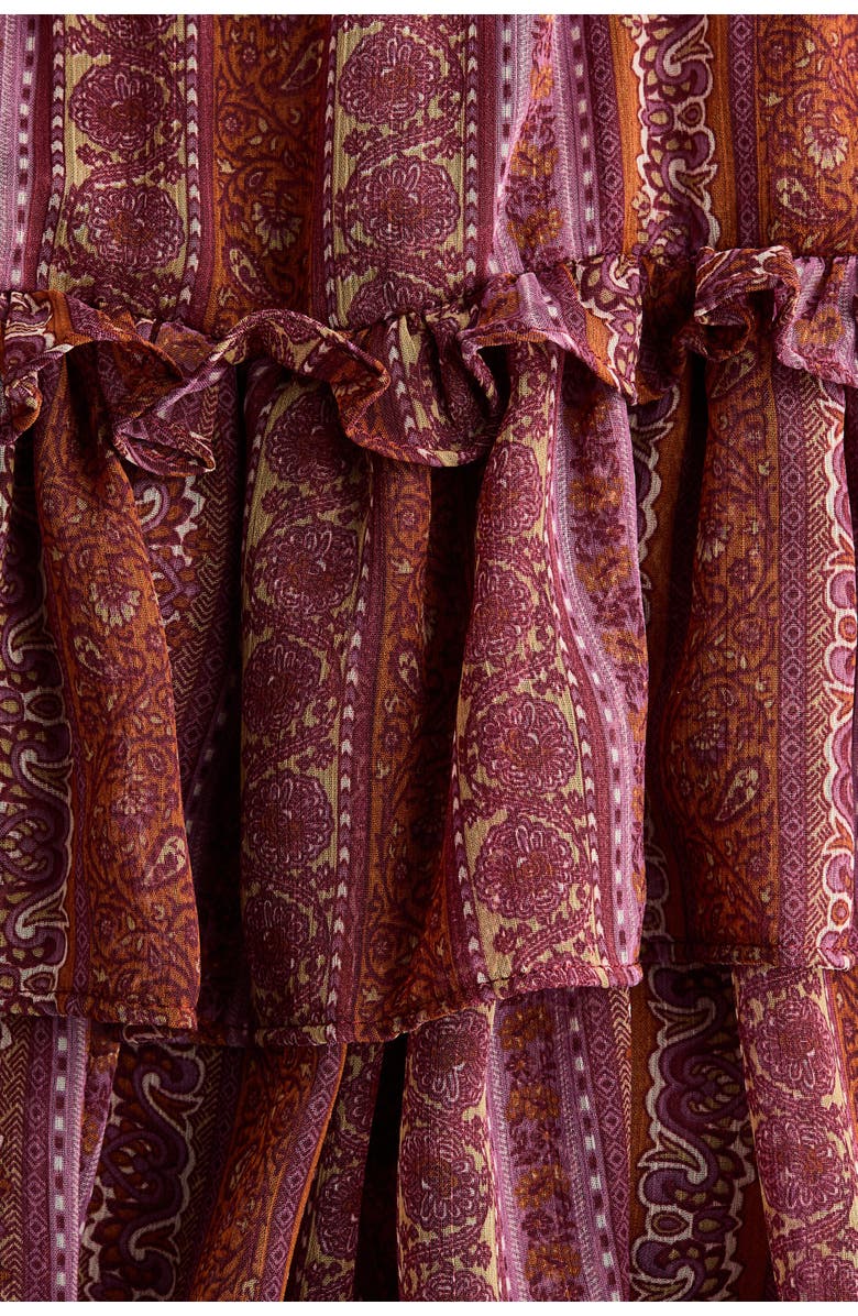 H&M Tiered Chiffon Mini Skort, Alternate, color, Orange/Paisley