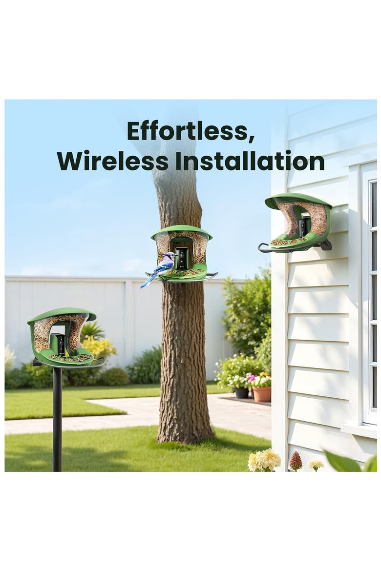 Feeder 2 Lite Smart Solar Bird Feeder, Alternate, color, GREEN