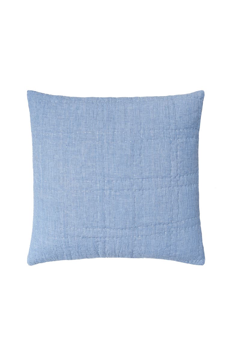 carol & frank 26" x 26" Hugh Cotton Euro Sham - Machine Washable, Main, color, Blue