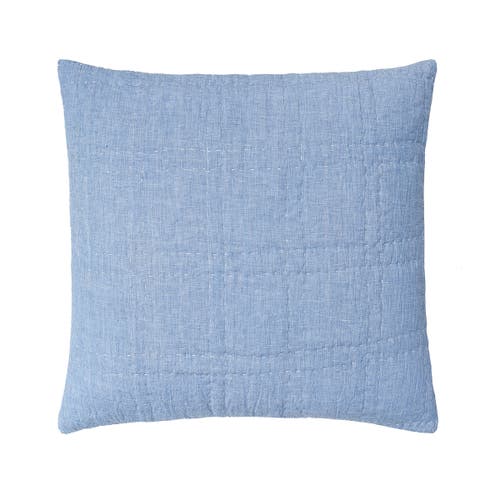 Carol & Frank 26" X 26" Hugh Cotton Euro Sham In Blue