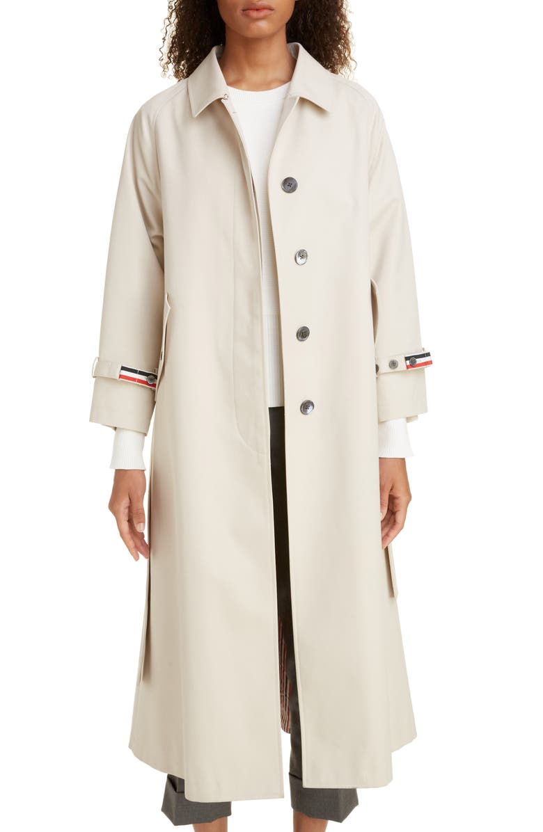 Thom Browne Waterprood Twill Coat, Main, color, 