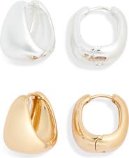 Leith 2-Pack Assorted Wide Huggie Earrings