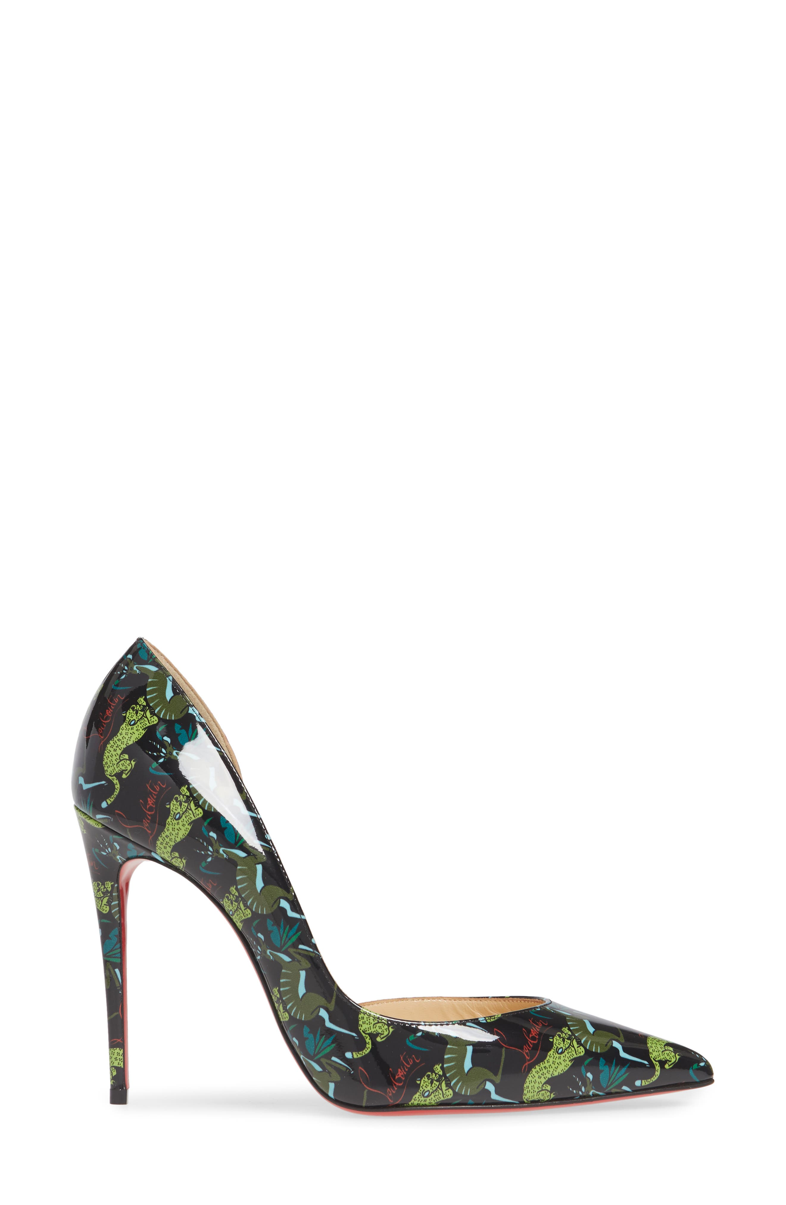 Christian Louboutin Iriza Jungle Pointed Toe Half d'Orsay Pump, Alternate, color, 
