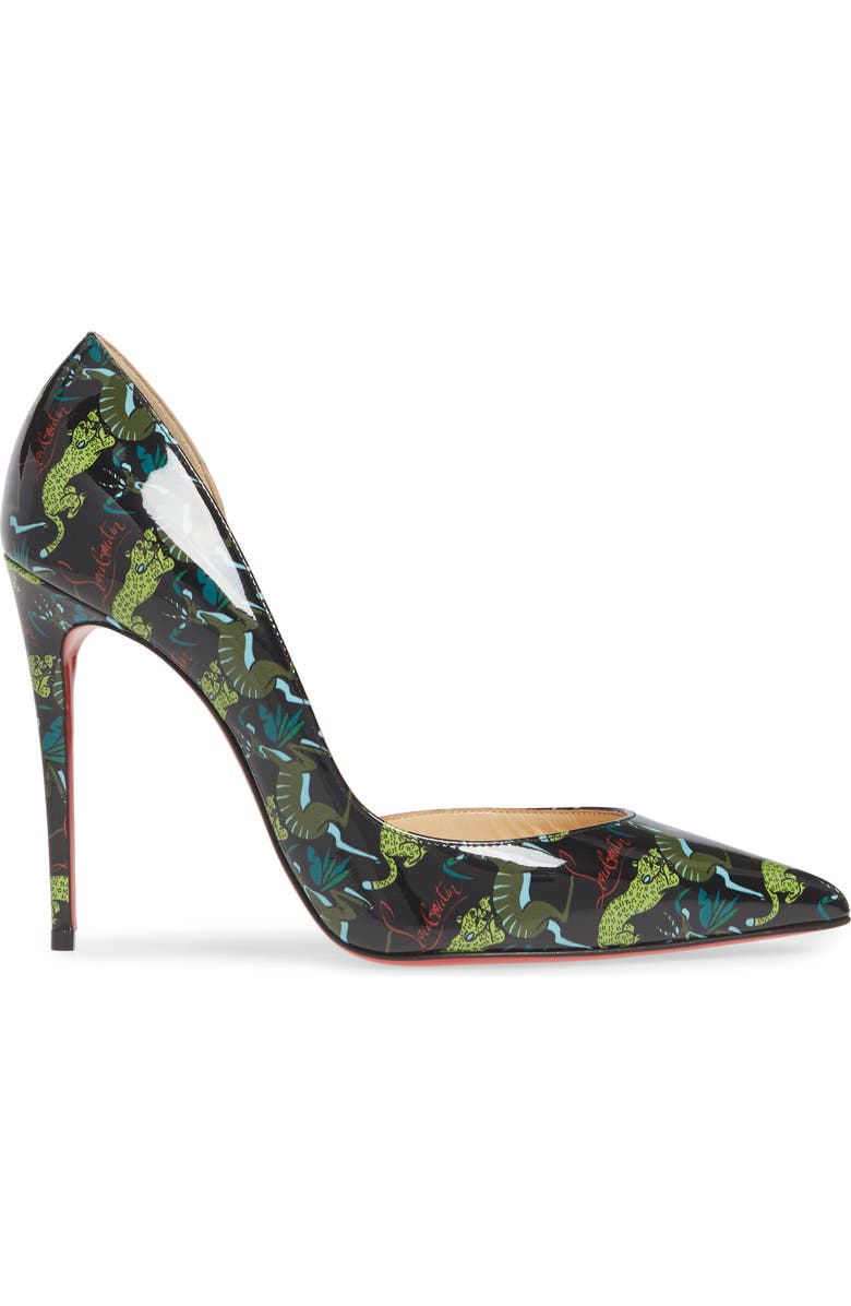 Christian Louboutin Iriza Jungle Pointed Toe Half d'Orsay Pump, Alternate, color,
