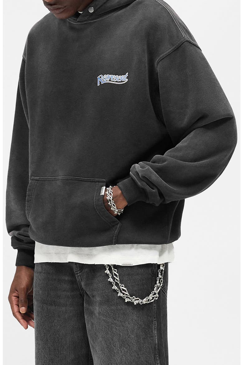 Showcasing Graphic Hoodie, Alternate, color, STAINED BLACK