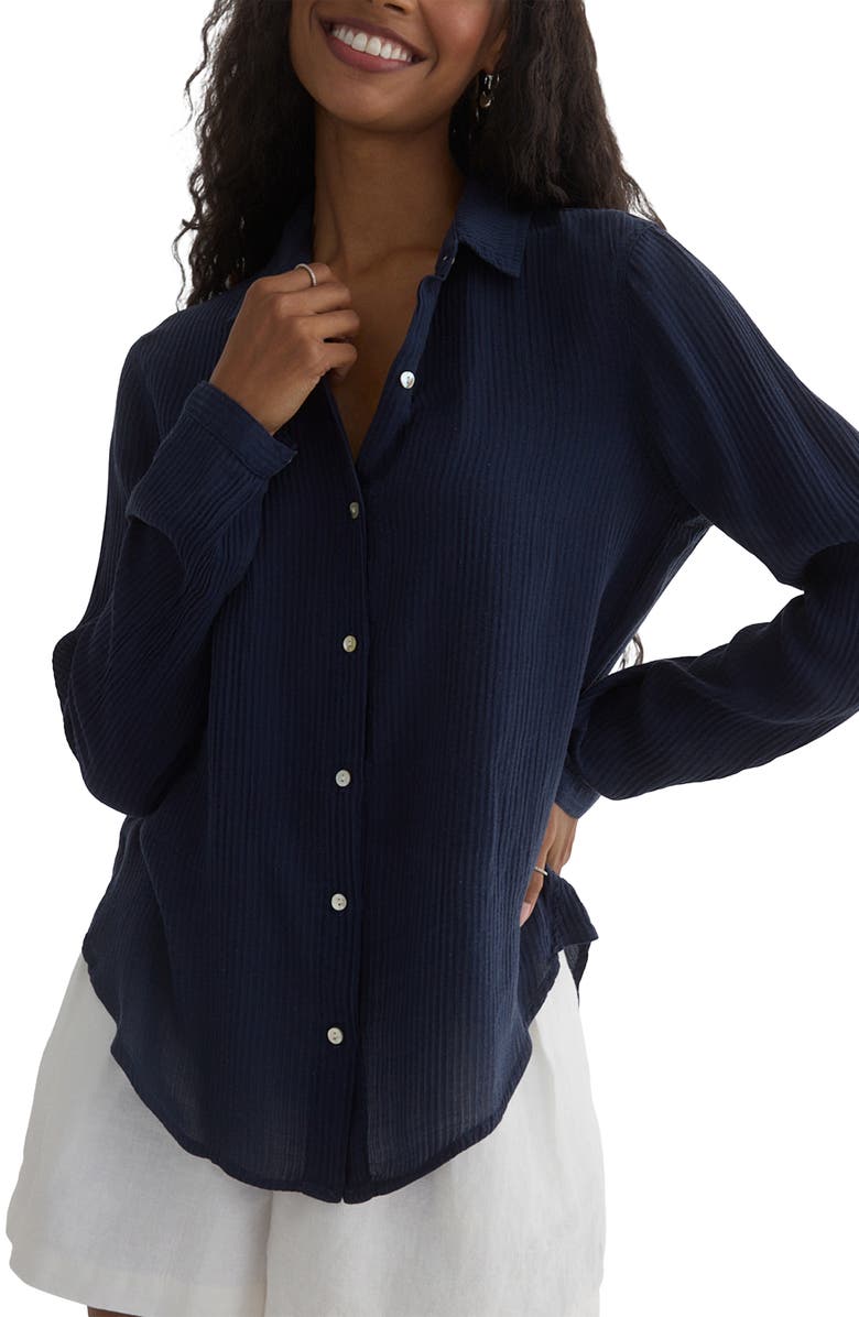 Bella Dahl Rib Button-Up Shirt, Alternate, color, 