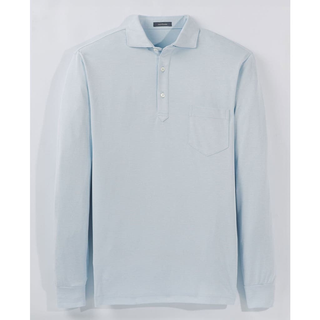 Turtleson Lester Oxford Performance Polo Long Sleeve In Blue