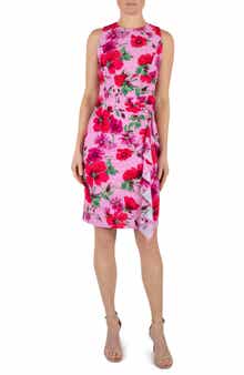 Julia Jordan Floral Print Ruffle Detail Jersey Dress