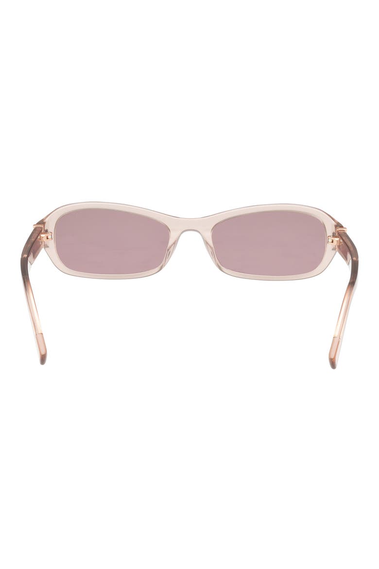 55mm Rectangular Sunglasses, Alternate, color, SHINY BEIGE / PLUM LENS